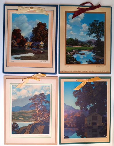 Original SET of FOUR Maxfield Parrish Landscape Calendars 1943, 1945, 1947, 1948