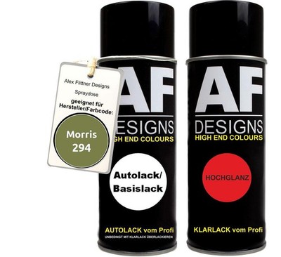 Autolack Spraydose Set  Morris 294 April Green Metallic Basislack Klarlack Sprüh
