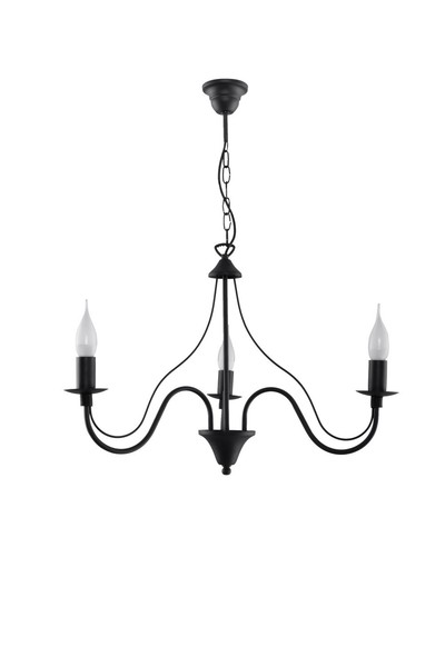 Rustikaler Kronleuchter Ø60Cm In Schwarz Landhauslampe Decke Pendelleuchte Lampe-image