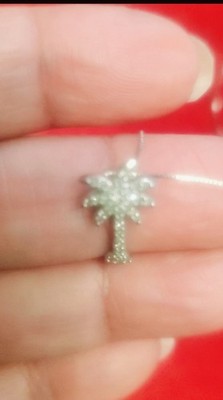  DIAMANT PALME 0,25 KT UND BOX KETTE 10 K WEISSGOLD 18 ZOLL 