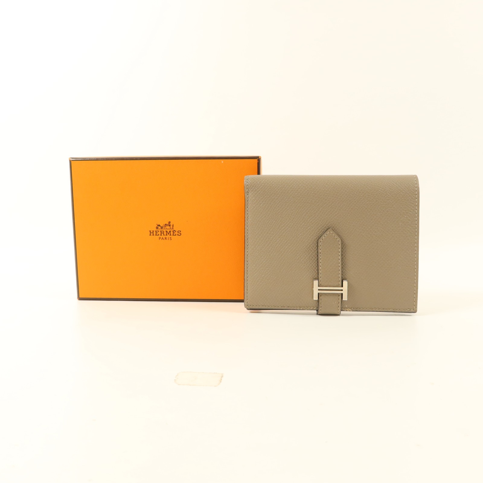 HERMES PHW Bearn Compact Bifold Wallet Epsom Leather Gris Asphalte image 10