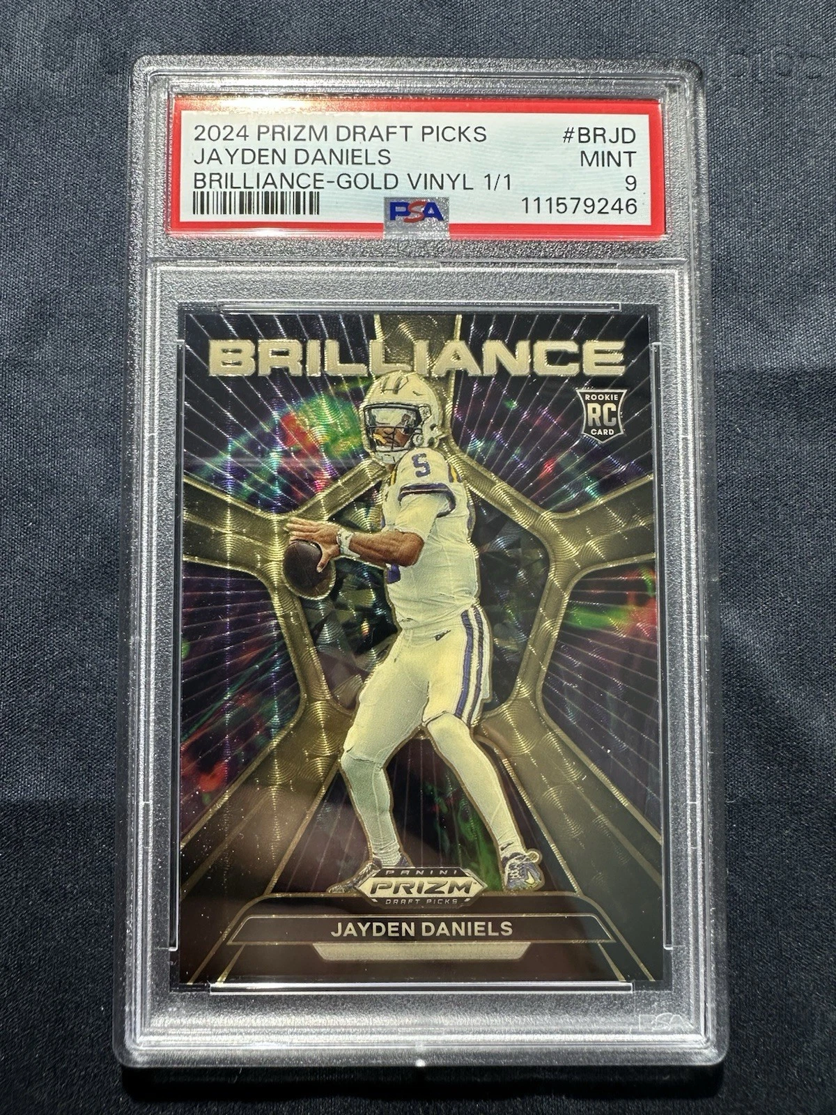 Jayden Daniels Panini Prizm Draft Picks Brilliance #BRJD Gold Vinyl 1/1