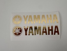Yamaha Aufkleber-Sticker 140x 30mm in Chrom Gold.