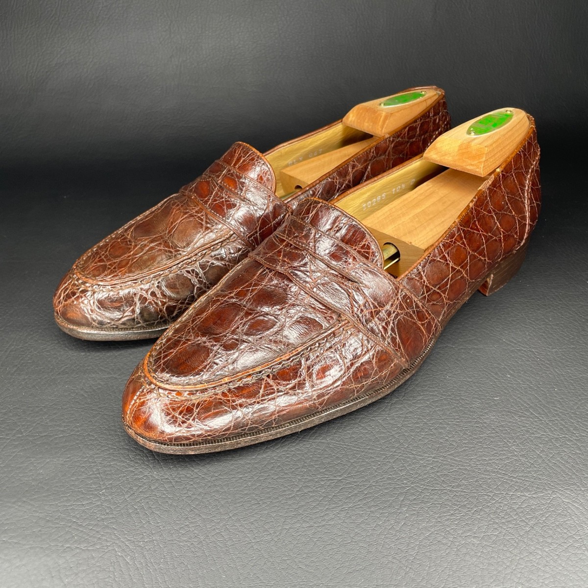 Ralph Lauren Brown Crocodile Bel Air Penny Loafers Ralph Lauren Alligator Leather Penny Loafers in Brown for  main image 3