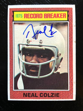 Neal Colzie Autographed  1976 Topps Football ROOKIE Card #2 Record Breaker. rookie card picture