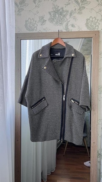 Women Love Moschino Coat Black Alpaca 40