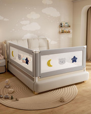 2 Piece Full Size Bed Rails for Toddlers, No-Drill Needed Baby Bed Rail Guard wi