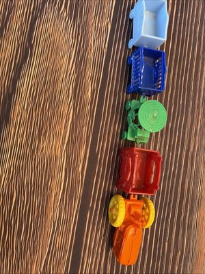 Vintage Banner Hard Plastic Tractor and Circus Wagon 5 Pieces Set Lot