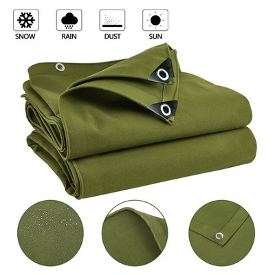 16oz Canvas Tarp Super Heavy Duty Waterproof Shade for Truck Farm Construction
