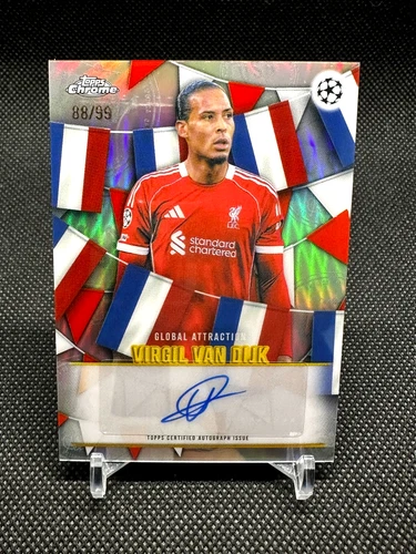 2025-26 Topps Chrome UEFA Virgil van Dijk Global Attraction Auto /99 Netherlands