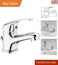 Kompakte Piccolo Einhand-Mischbatterie in Silber für moderne Badezimmer