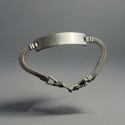 VTG 1940 Anson Sterling 925 ID Bracelet 8 Flexible Snake Chain 27.58 Grams Nice