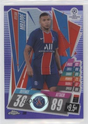 2020 Topps Chrome Match Attax UEFA Champions League /299 Kylian Mbappe #105 0nr3