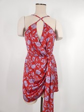 Lovers and Friends Red Floral Satin Mini Dress Kamala Size Medium