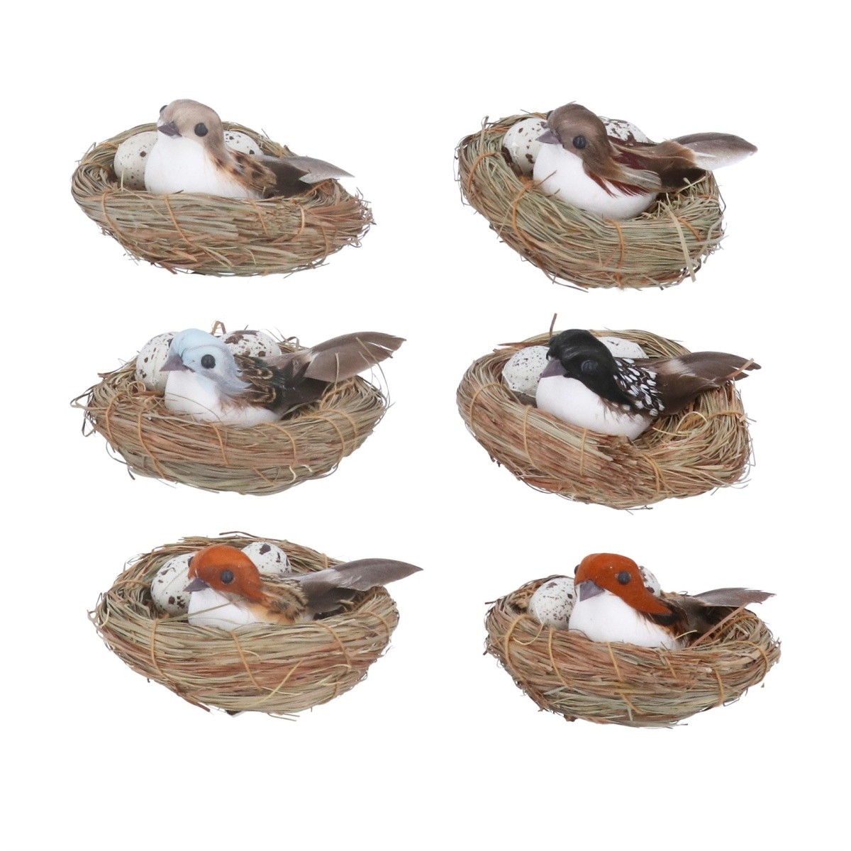 Birds in Nests Clip on Easter Decorations by Gisela Graham Countryside Decor