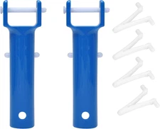 2Pcs Blue Color Vacuum Pool Brush Handle Universal Replacement Parts with V Cl