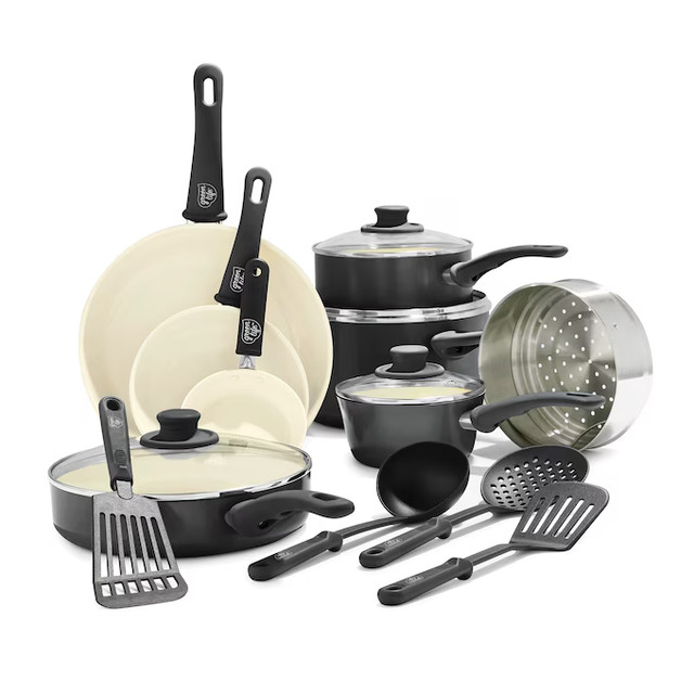 GreenLife Soft Grip 16-Piece Cookware Set