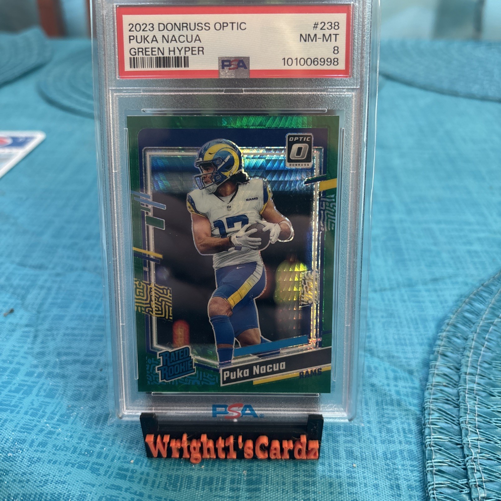 2023 Panini Donruss Optic - Rated Rookie Puka Nacua #238 Green Hyper Prizm (RC)