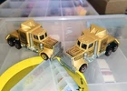 🔥Hot Wheels 2015 RedLine Series Long Gone (Long Shot) X 2 Lot 🔥 Gold Kenworth
