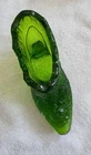 Vintage FENTON Art Glass SHOE Green  vintage