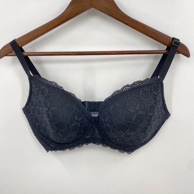 Intimissimi Irina Lace Underwire Bra Womens 34DD Black Floral Romantic Coquette