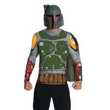 Star Wars Boba Fett Shirt  Mask Costume Set Child Medium 8-10
