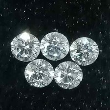 2 Ct Natural White Diamond 5 mm 5 Pcs Round Cut VVS1 D Grade Certified DV02