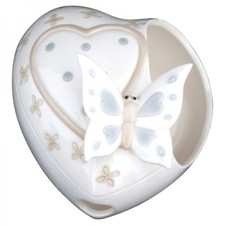 BOMBONIERA CUORE FARFALLA PORTA PIANTA E SCATOLA COMUNIONE CRESIMA MATRIMONIO