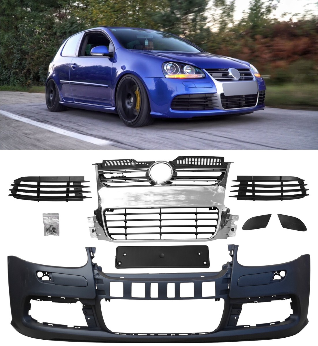 MK5 R32 LOOK FRONT BUMPER BODYKIT CONVERSION PRIMED FOR VW GOLF MK5  2003-2009