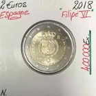 Espagne - 2 Euro 2018 - 50ème anniversaire du roi Felipe VI Neuve à saisir 