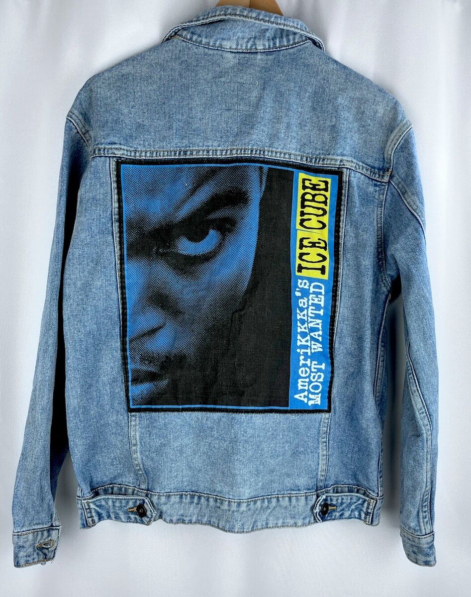 Ice Cube AmeriKKKa's MOST WANTED Denim Trucker Jacket Men's Ice Cube AmeriKKKa's MOST WANTED Denim Trucker Jacket Men's