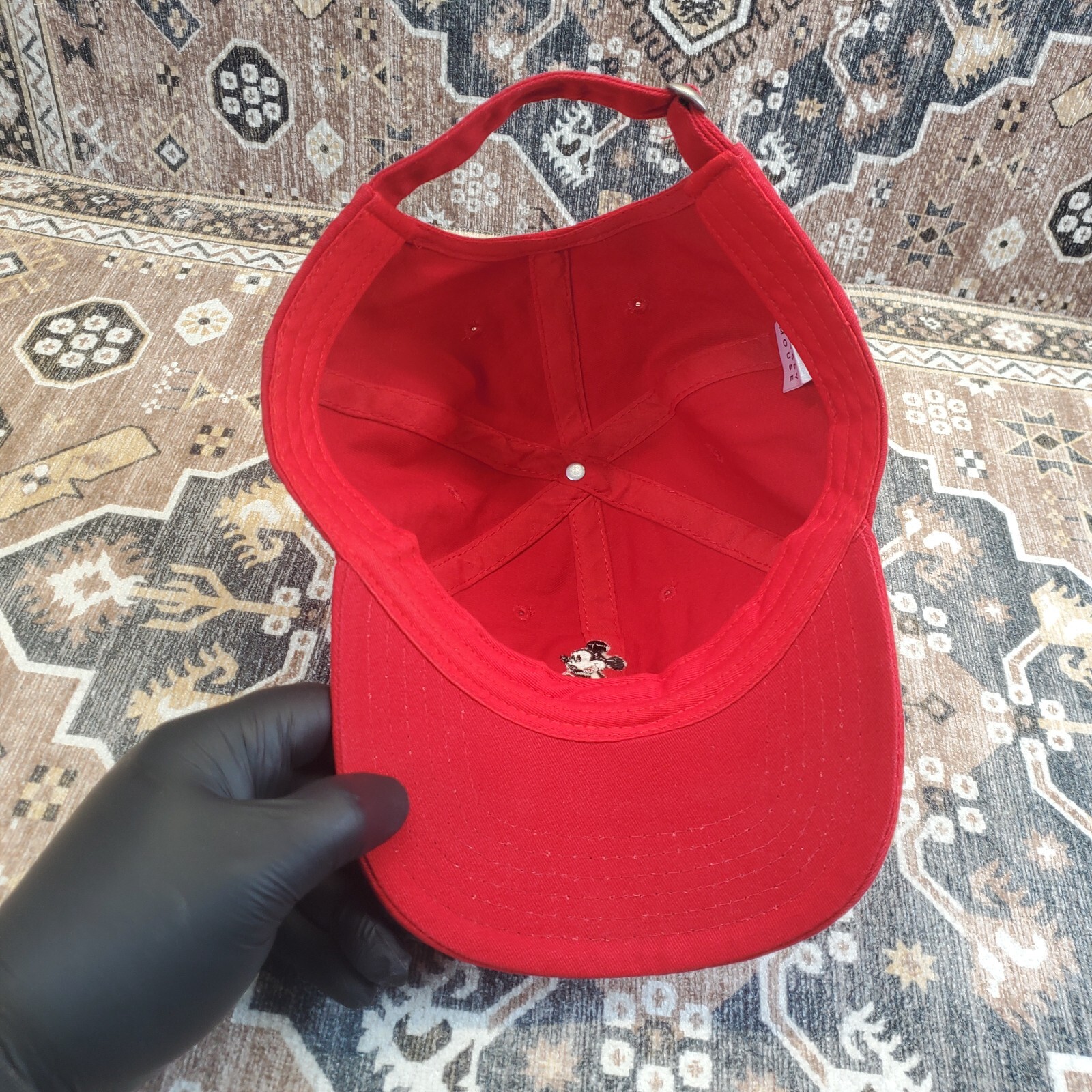 Disney Mickey Mouse Adjustable Red Strap Back Hat… - image 7