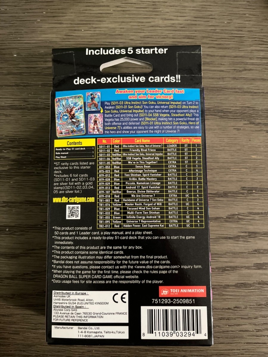 dragon ball super card game instinct surpassed Dragon Ball Super CG SD11 Instinct Surpassed Trading Card Starter Deck  [Edizione: Regno Unito] : Amazon.it: Giochi e giocattoli main image 0