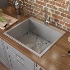 Ruvati 25" Topmount 16G Stainless Steel Single Bowl Kitchen Sink - RVH8010
