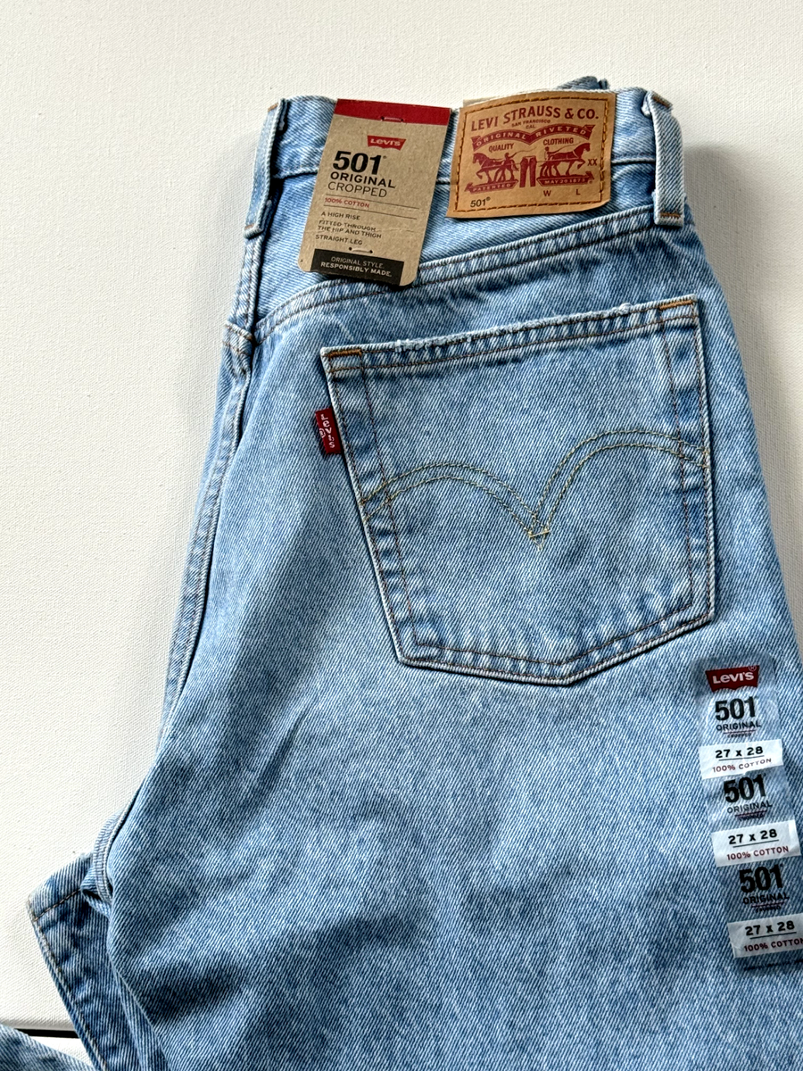 LEVI'S 501 クロッフシンス 36200 0225 Levi's 501 Levi's Crop Jeans Womens 27x28 Blue 362000240 | eBay