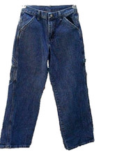 WRANGLER Straight Leg Mid-Rise Dark Blue Carpenter Jeans 27 x 27 Sz 12