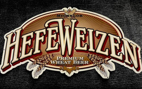 Vintage 90s Michelob HEFEWEIZEN Premium Wheat Beer Metal  Bar Pub Man Cave Sign