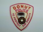 1pc Donut Police iron on or sew on Patch Costume Cosplay Funny Dunkin Wendys