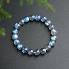 Natural Labradorite Stone Beaded Bracelet 8mm Gemstone Crystal Stretch Bracelet