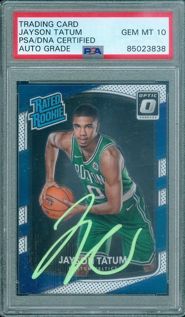 Jayson Tatum 2017 Donruss Optic RC Rookie Autograph PSA DNA Gem Mint 10 Auto