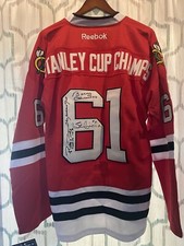 Auto 1961 Blackhawks Stanley Cup Champs Signed By Hull Mikita Pilote Jersey COA