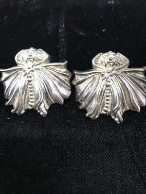 Vintage 925 Sterling Silver Signed JE  Electroform Modernest 2-tone Clip Earring