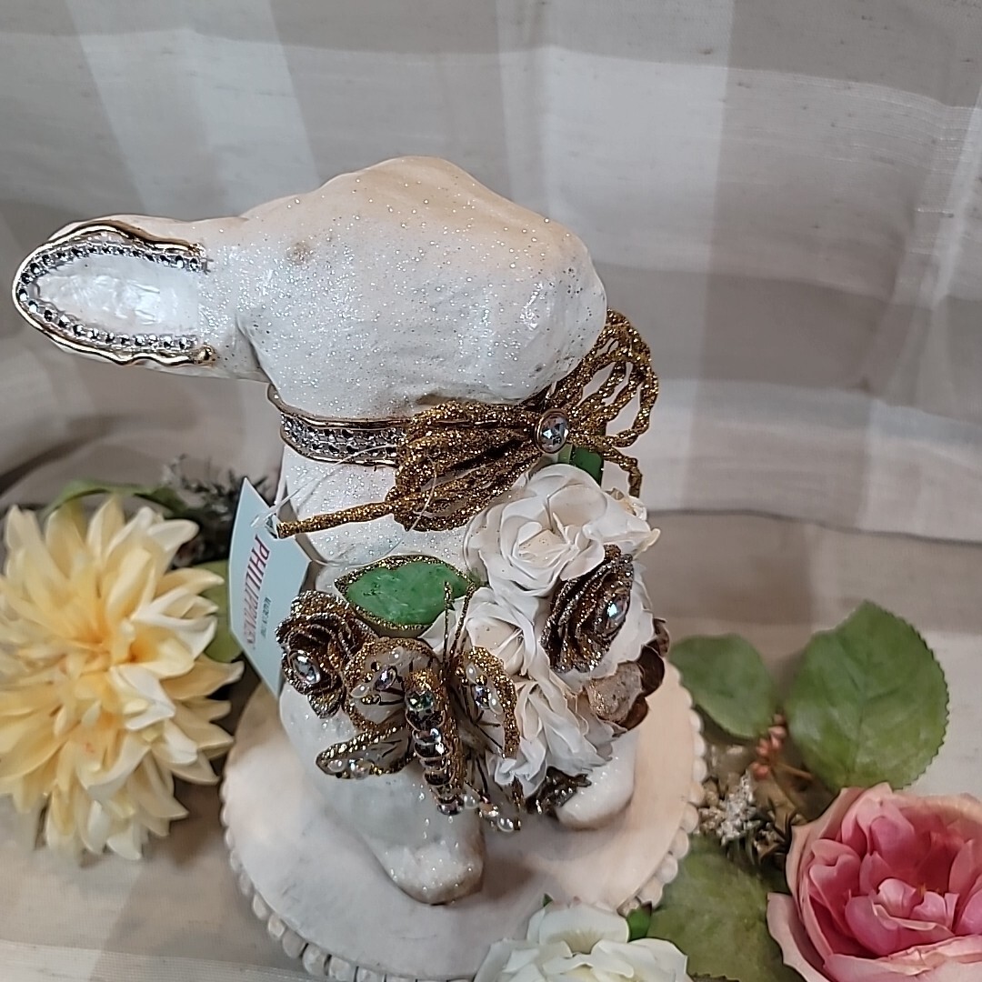 Jeweled Rabbit Embellished Rhinestones Flowers Butterfly Easter Spring