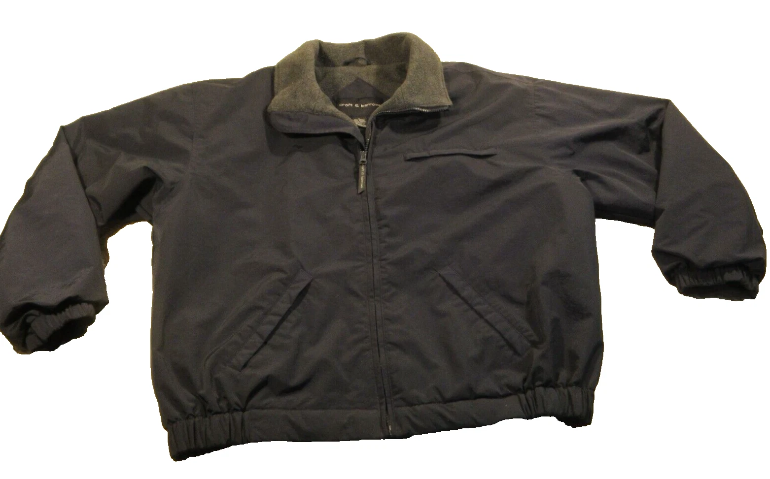 mens black croft & barrow fleece lined nylon jacket size L