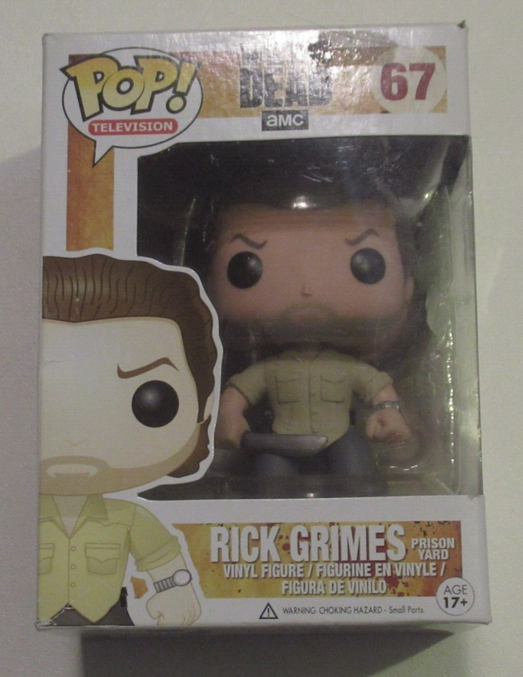 Figura de vinilo Funko Pop Rick Grimes Prison Yard Walking Dead #67 abovedada