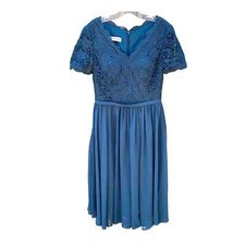 JJ’s house dress lace top tea length blue approx. size 31 inch waist 