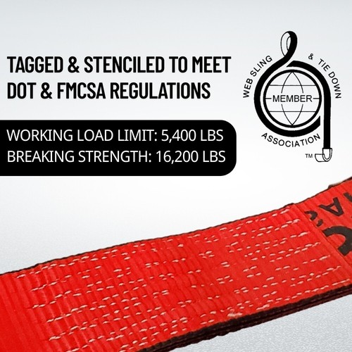 4 PK 4" x 30'Ratchet Straps with Double J Hook Cargo Tie Downs for Truck Trailer - Picture 3 of 6