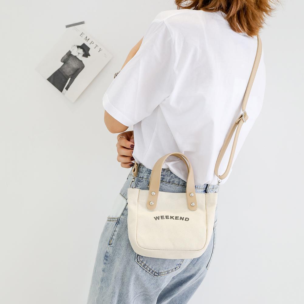 Fashion Letter Print Shoulder Messenger Handbags Canvas Women Crossbody