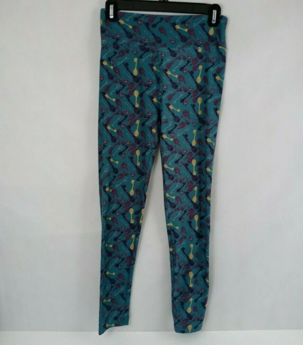 New LuLaRoe One Size Leggings Jade With Multi-color Keys Design