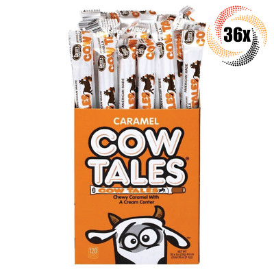 Full Box 36x Pieces Goatze Chewy Vanilla Caramel Cream Center Cowtales